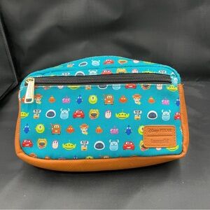 Loungefly Teal and Brown Character Print Pouch PLEASE SEE PICS FOR DAMAGE
